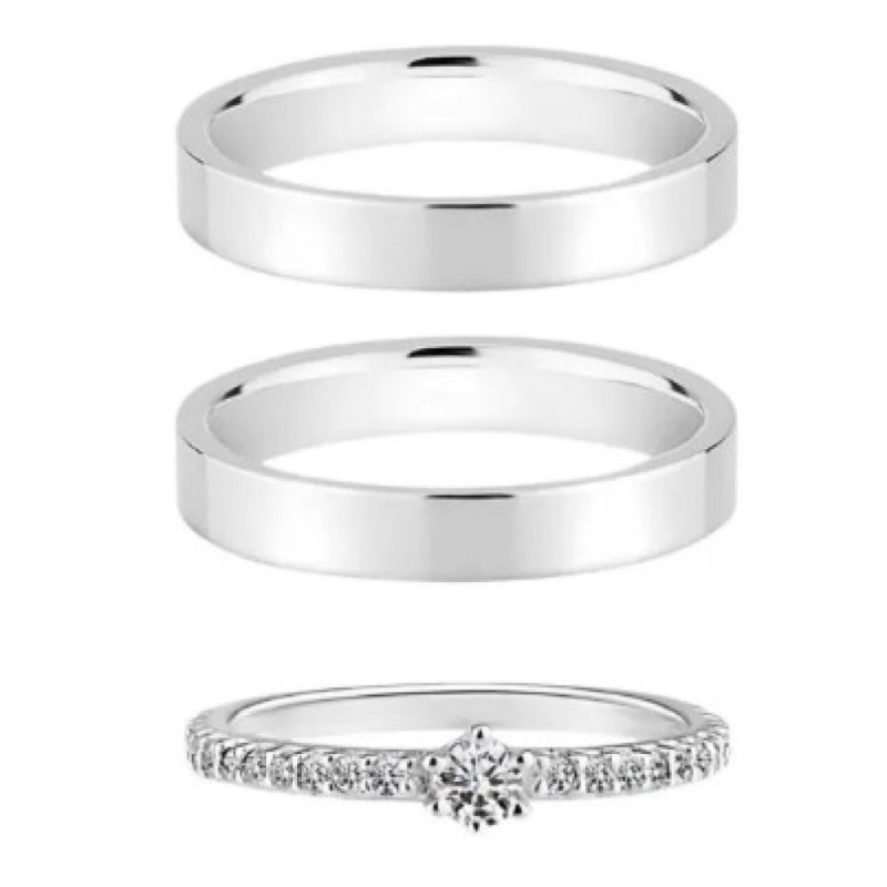 par-de-aliancas-prata-925-quadrada-3mm-anel-solitario-luxo-large